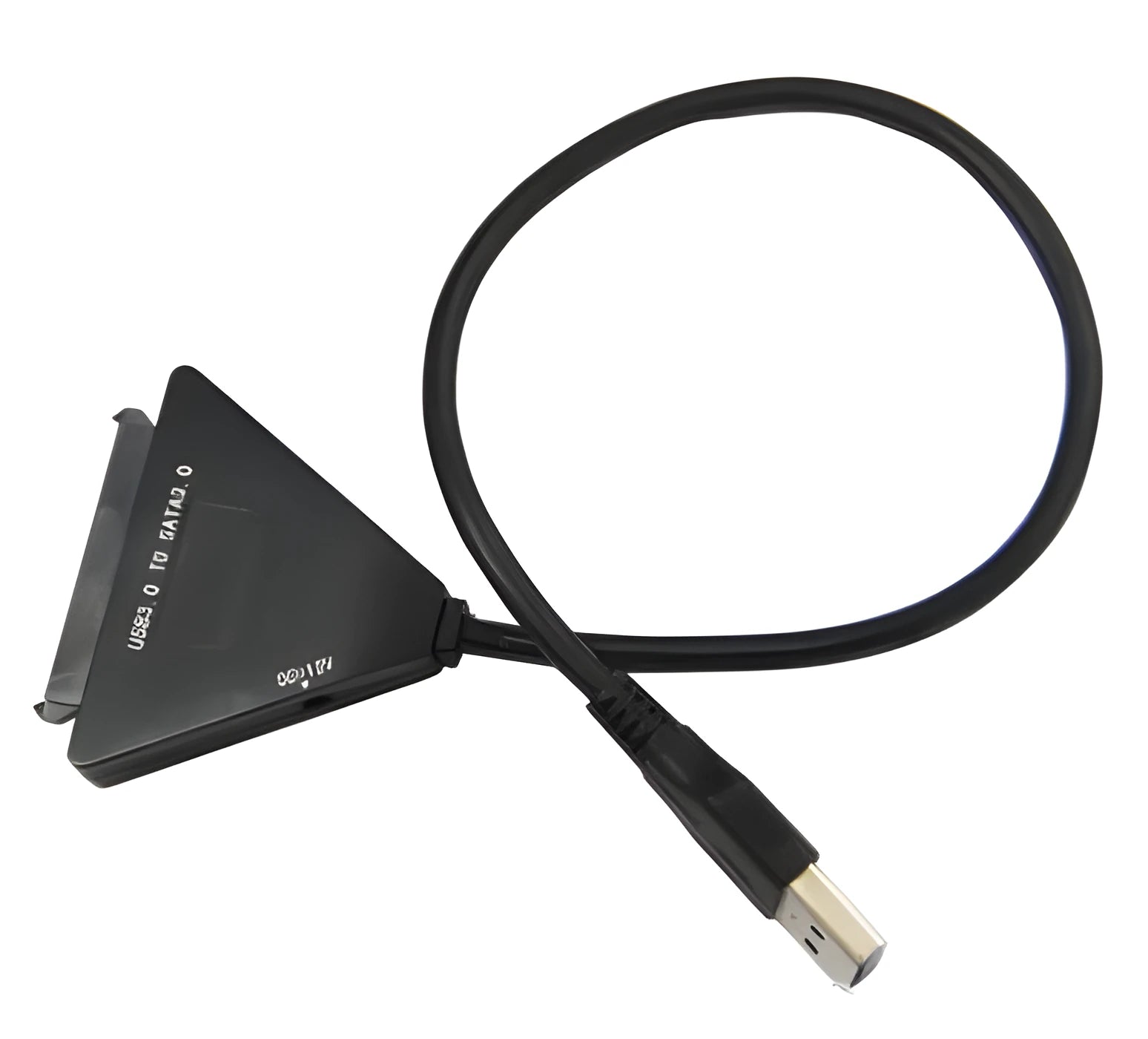 Black USB 3.0 to SATA adapter cable for connecting 2.5-inch and 3.5-inch hard drives to computers