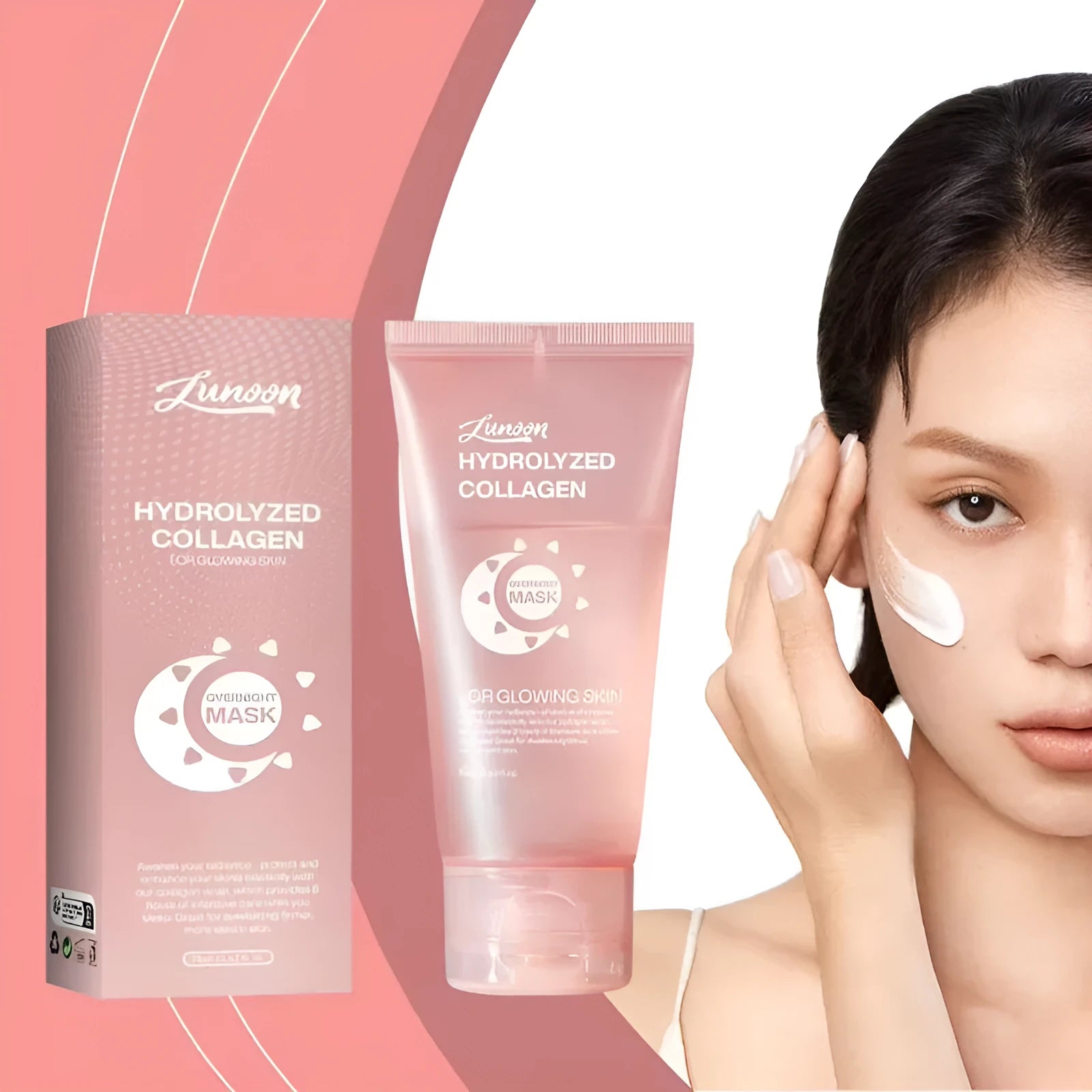 75ml collagen night face mask with application brush for overnight skin treatment