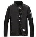 Men's reversible flight jacket in striped pattern with zipper closure shown in multiple colour options