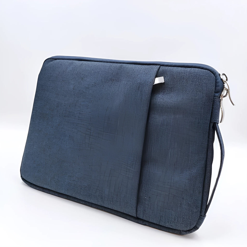 Canvas handbag-style protective case for a Pro 12.9 tablet in grey, light grey, navy, and rose red colour options.