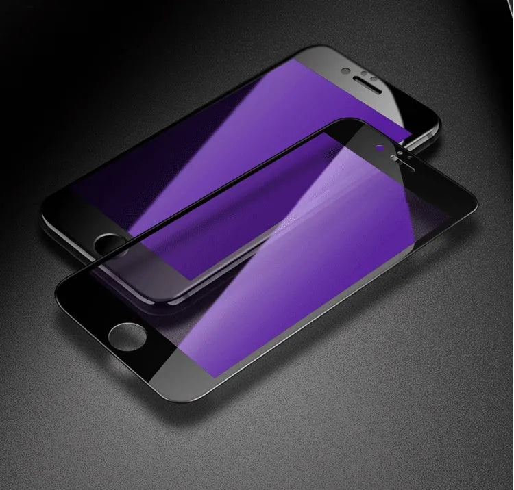 3D carbon fibre soft edge tempered glass screen protector for iPhone X 8 7 6S Plus in black or white