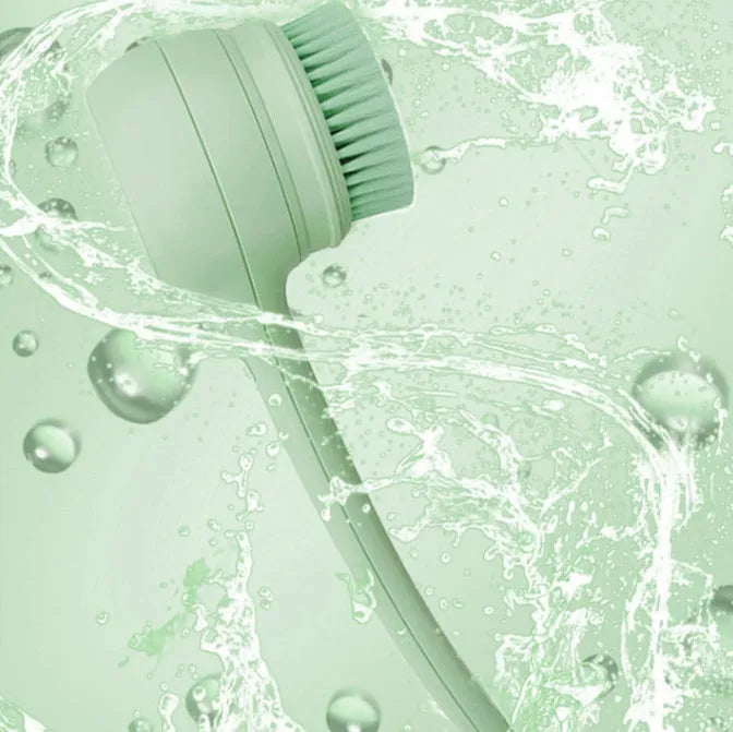 Green electric bath brush with dual handles for women, rechargeable 2000mAh