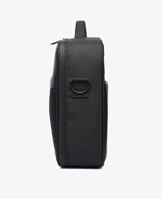 Black Oxford fabric men's messenger shoulder bag showing front view with dimensions 24cm wide by 31cm high.