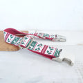 Dog thicken soft collar and leash set in light gold Christmas deer pattern on polyester