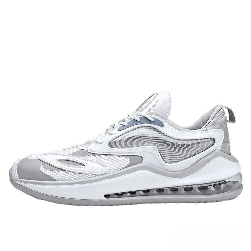 Men's summer air cushion shoes in Space Black with height-increasing design and rubber sole