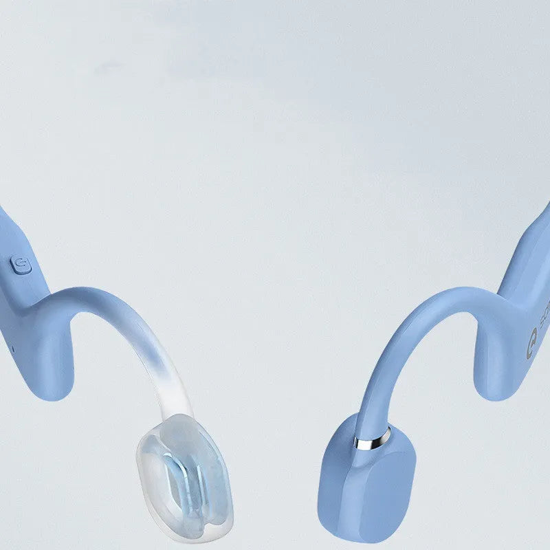 Wireless bone conduction Bluetooth headset in hanging neck style for sports.
