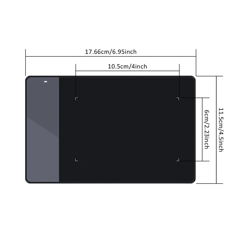 HUION 420 black electronic drawing board with 4x2.23 inch active area, 2048 pressure levels, and USB cable