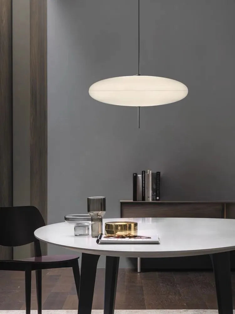 Nordic retro UFO chandelier ceiling light in black and white with multiple lighting options