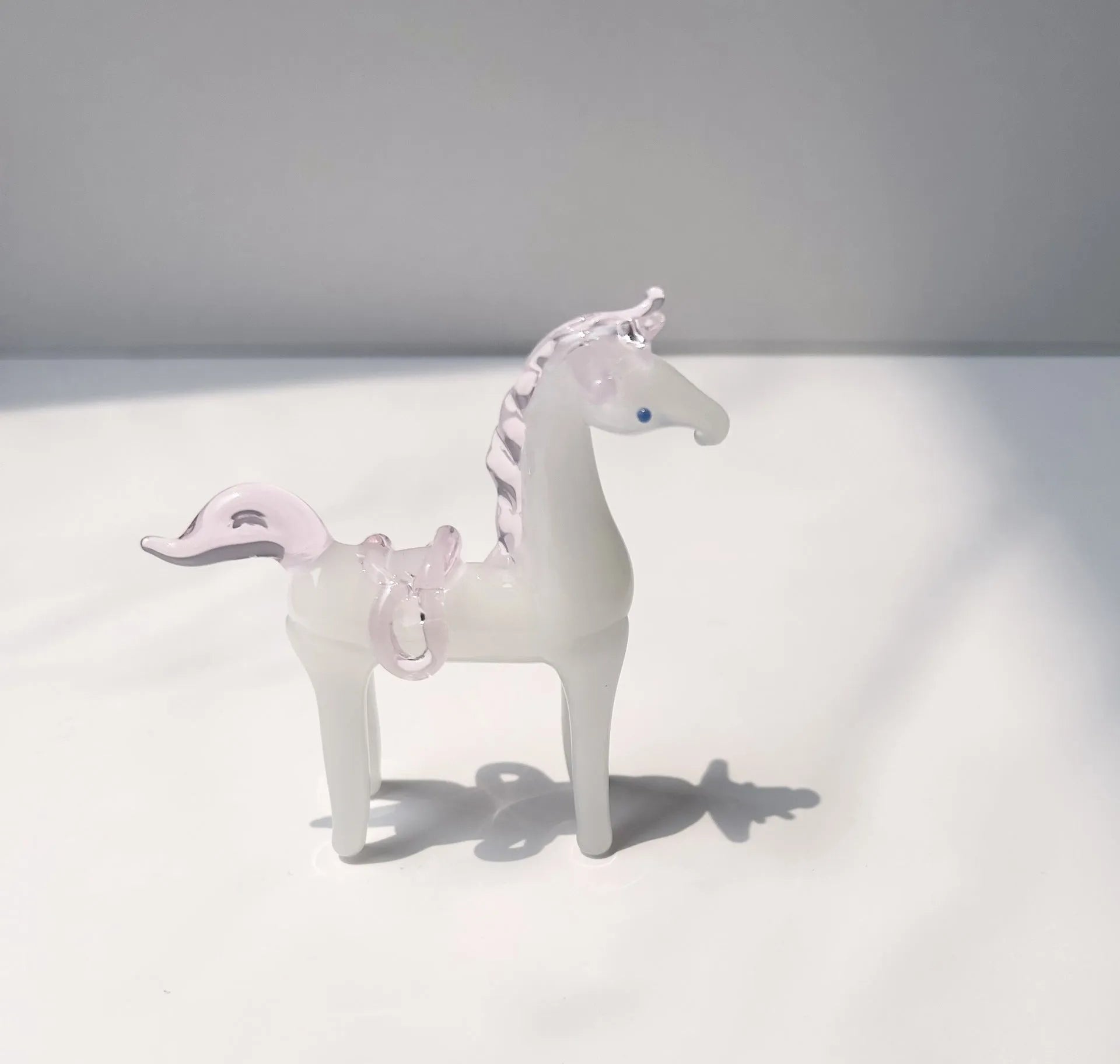 Brown glazed horse office decoration with coloured glaze finish