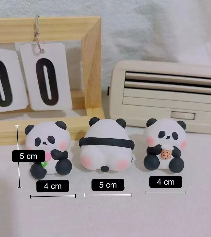 Cute panda car vent perfume decoration with three styles: milk tea, flower, back panda