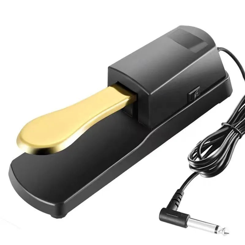 Universal electronic keyboard sustain pedal with ABS plastic construction and standard jack connector