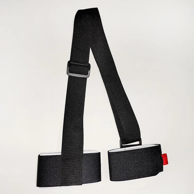 Adjustable double-board skiing bandage strap in nylon-polyester blend fabric