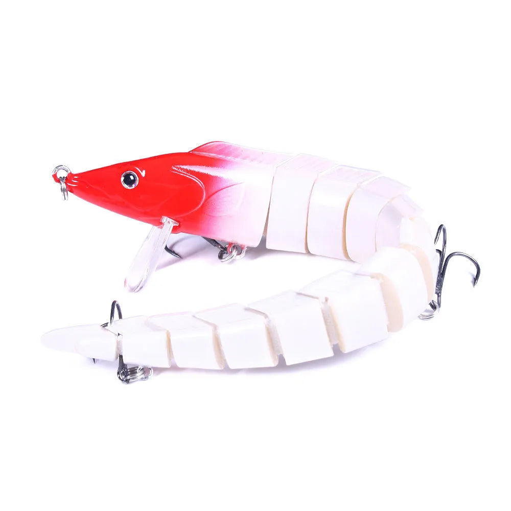 Multi-section simulated loach fishing lure, 23cm long, shown in one of five colour options.