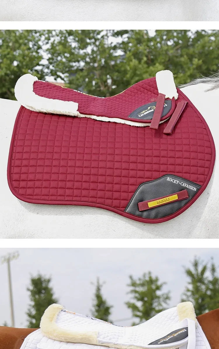 Riding shock absorption wool saddle pad for equestrian and cycling with waist protection