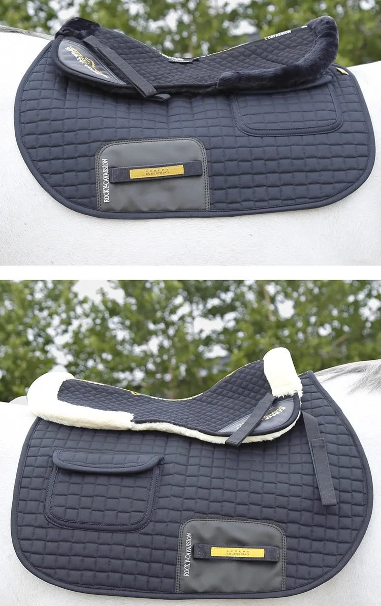 Riding shock absorption wool saddle pad for equestrian and cycling with waist protection