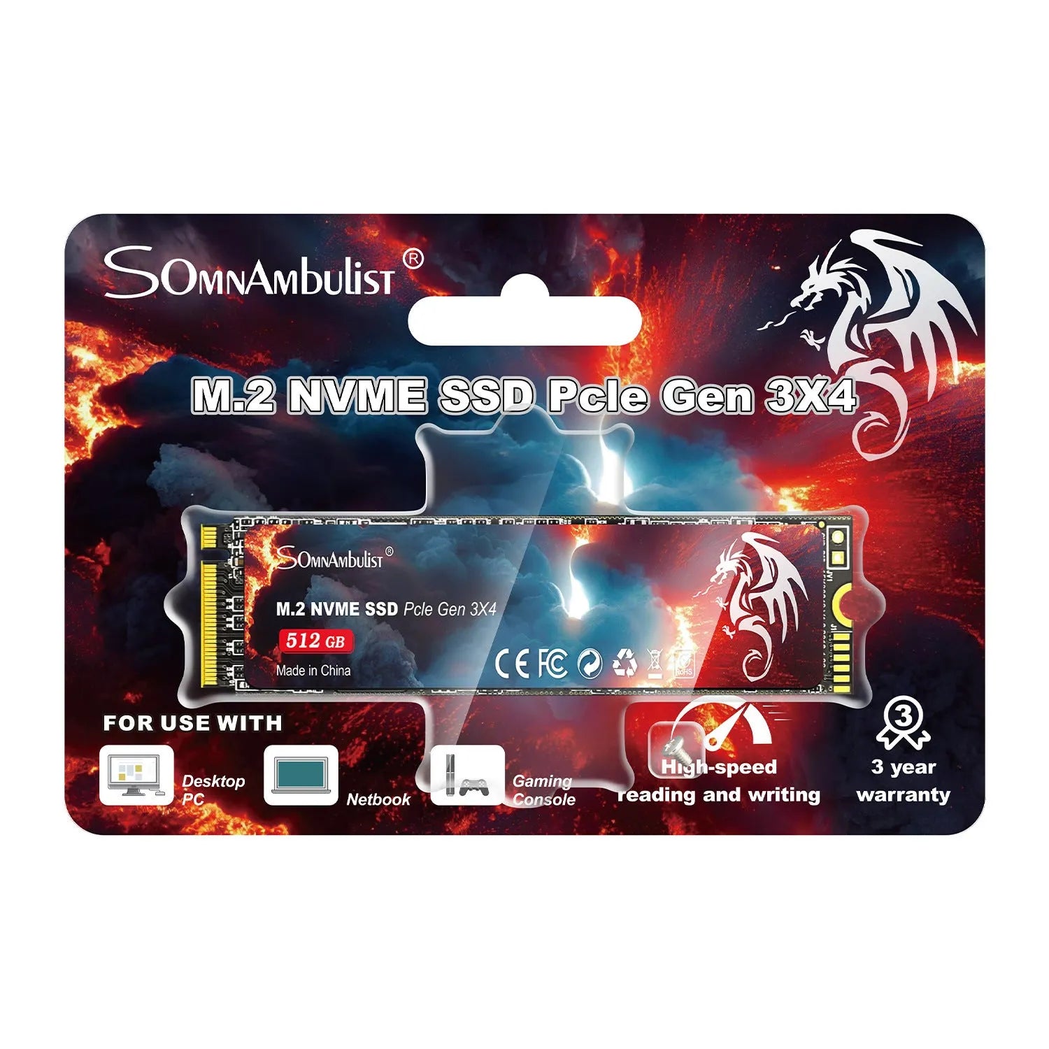 M.2 Solid State Drive for desktop computers showing compact 80mm by 22mm form factor.
