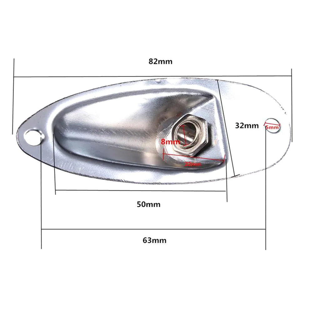 Alloy electric guitar ST boat socket in black on white background
