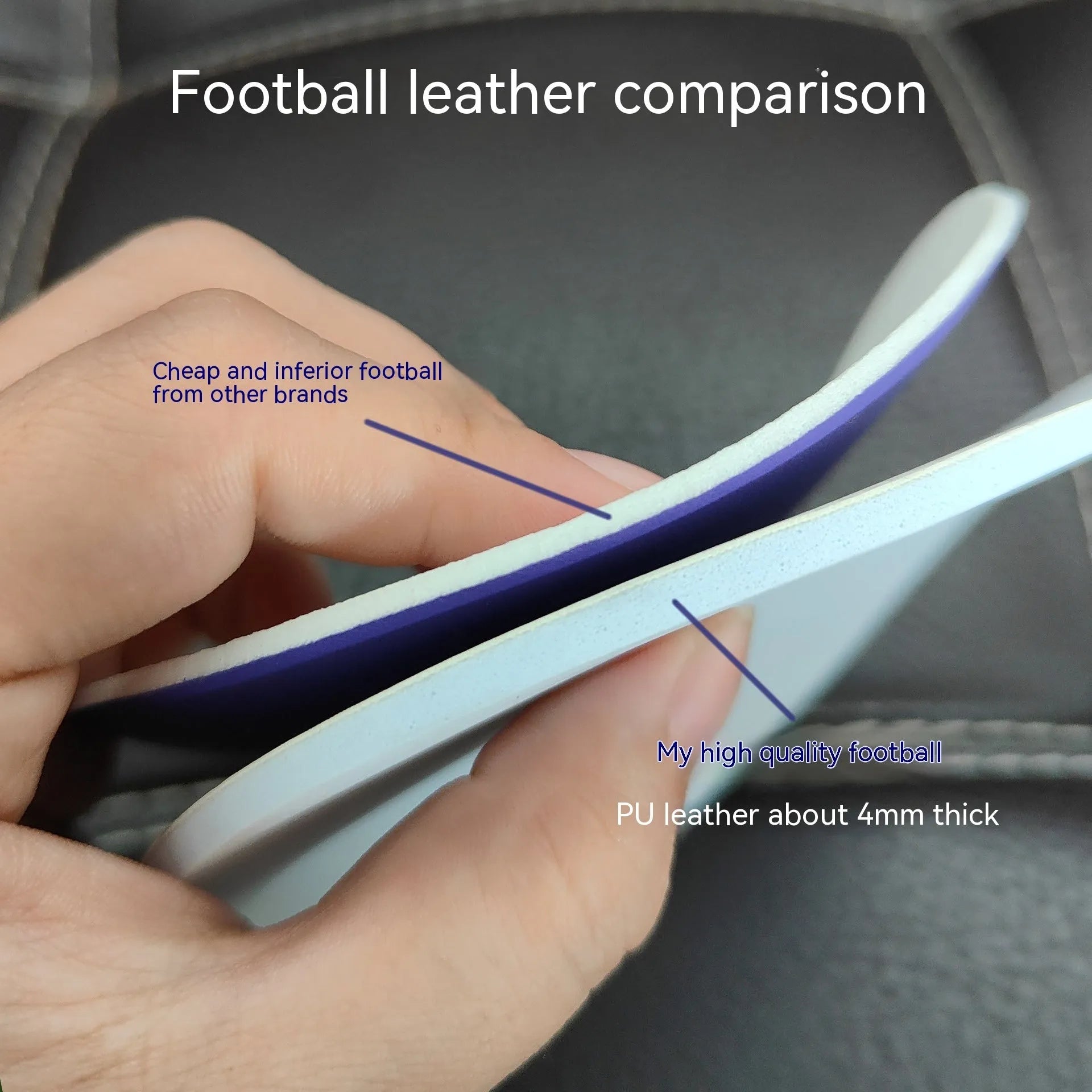 Fluorescent green size 5 PU football with seamless thermal adhesive patch construction.