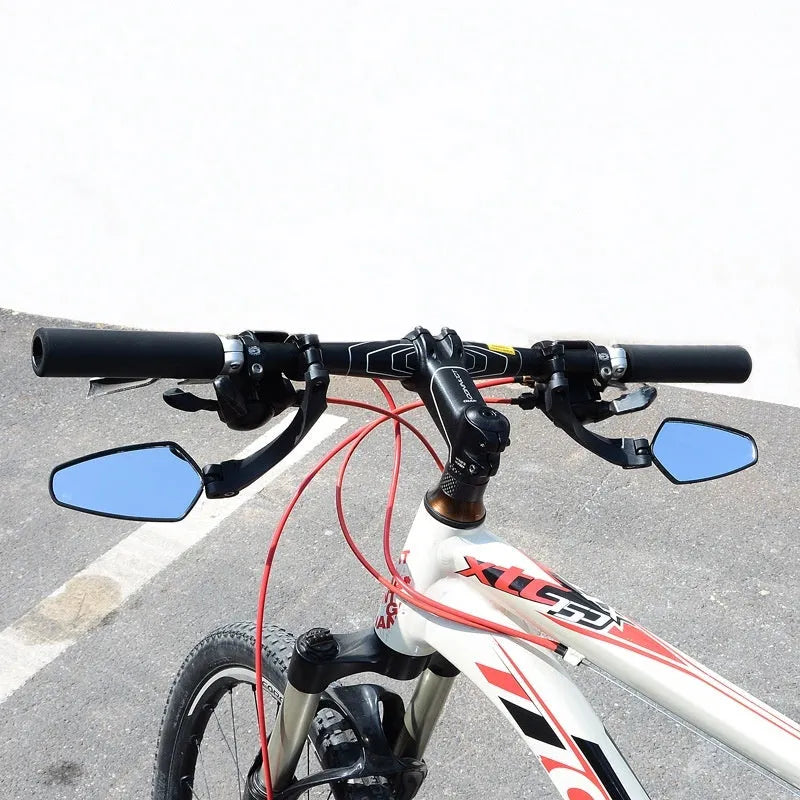 Black PMMA acrylic bicycle rearview mirror for mountain bike handlebars