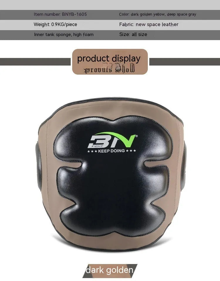 Sanda boxing chest protector target in dark grey, a thickened waist guard for training.