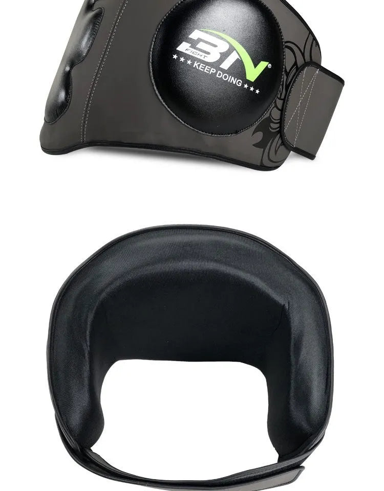 Sanda boxing chest protector target in dark grey, a thickened waist guard for training.