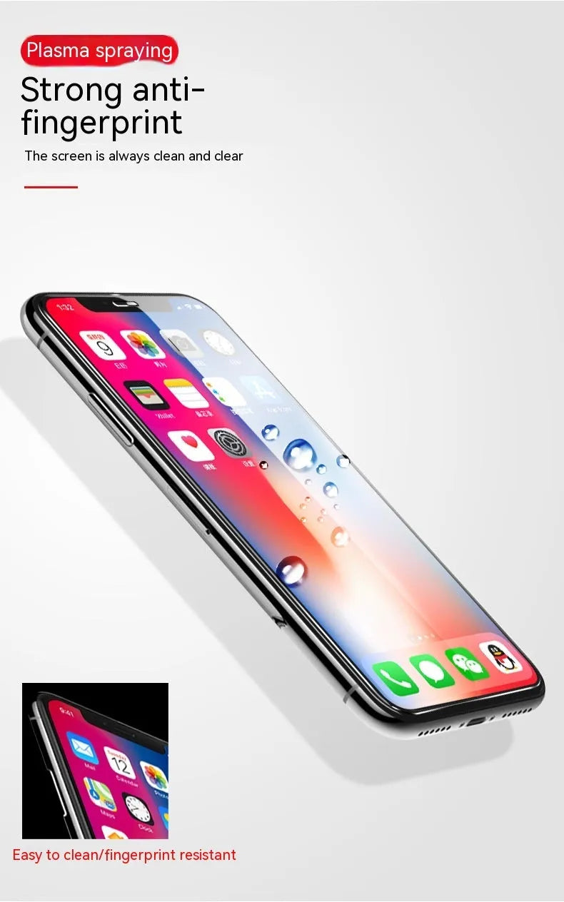 HD tempered glass screen protector for Samsung Galaxy phone with anti-fingerprint coating and full-screen coverage