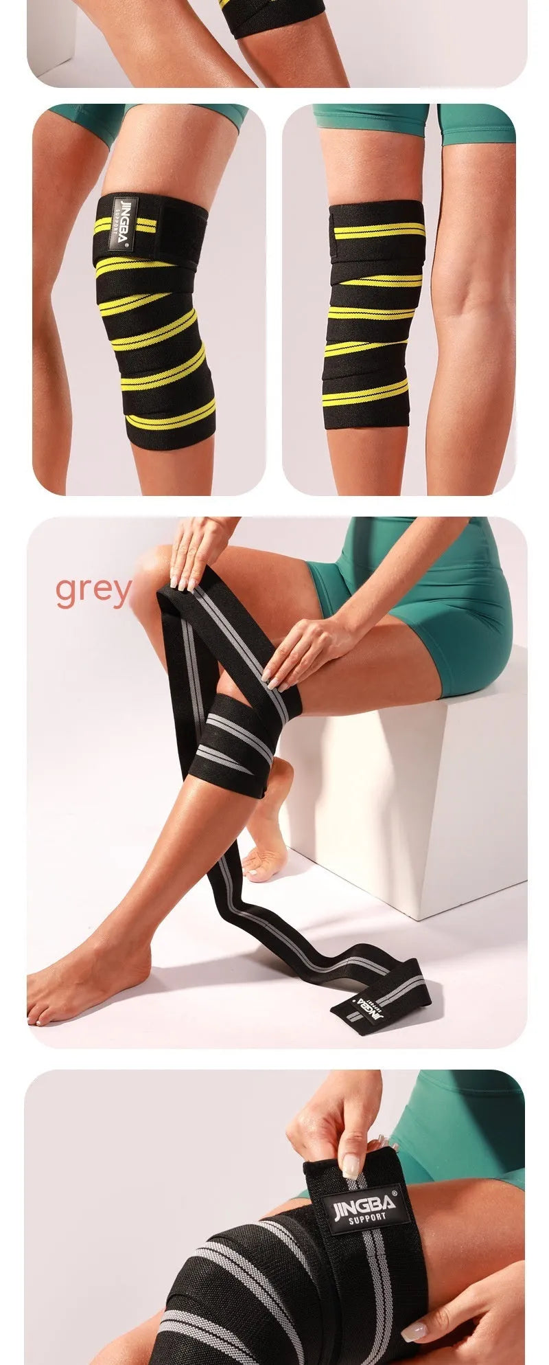 Adjustable adult knee pads for multi-sport use including weightlifting and cycling, shown in blue colour