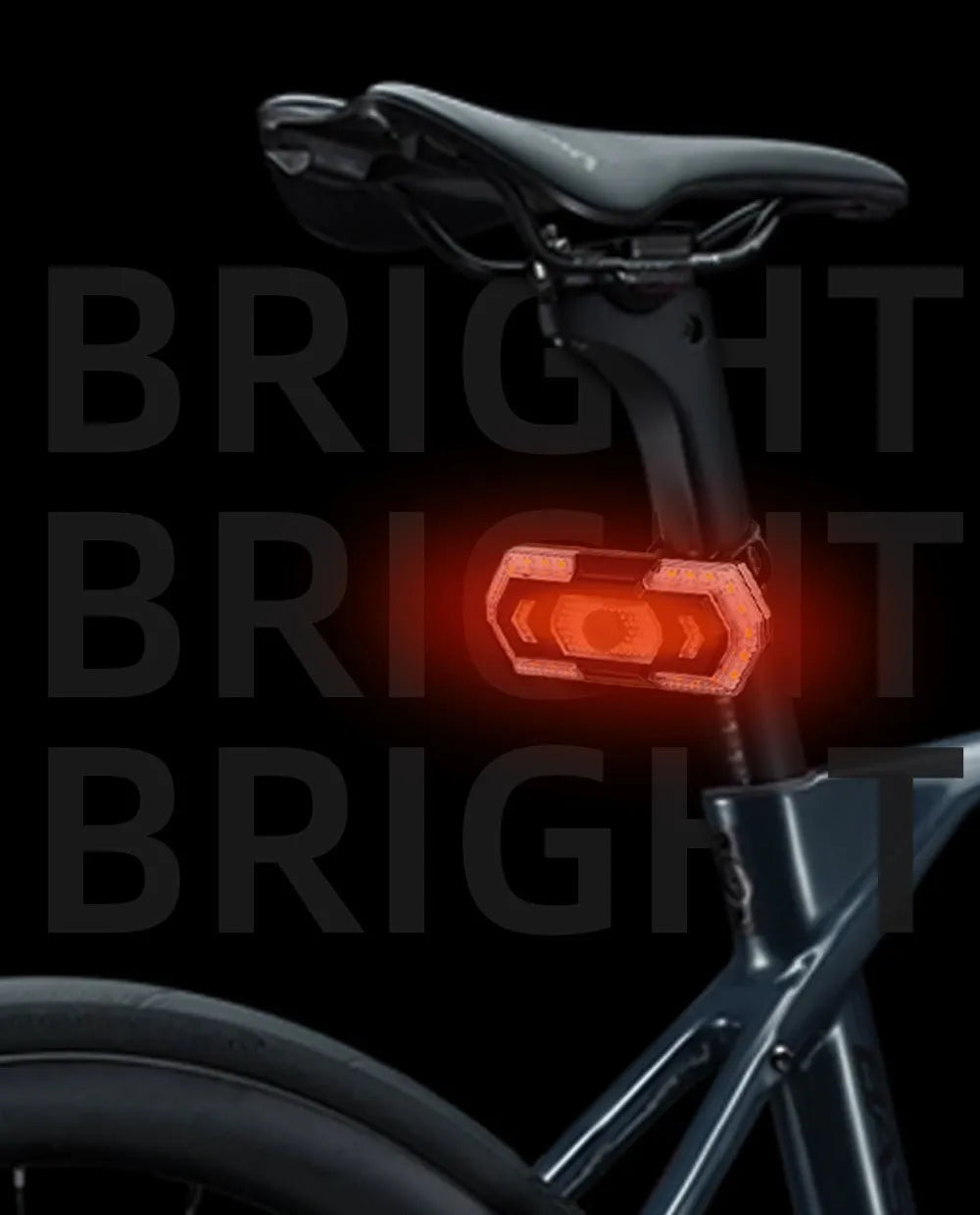 Black wireless remote control LED turn signal taillight with USB charging port