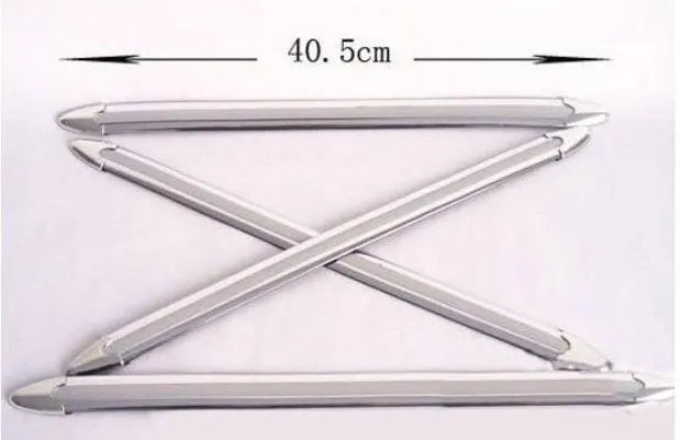 Silver car bumper protector strip set 4 pieces 41cm length 2.5cm width universal fit