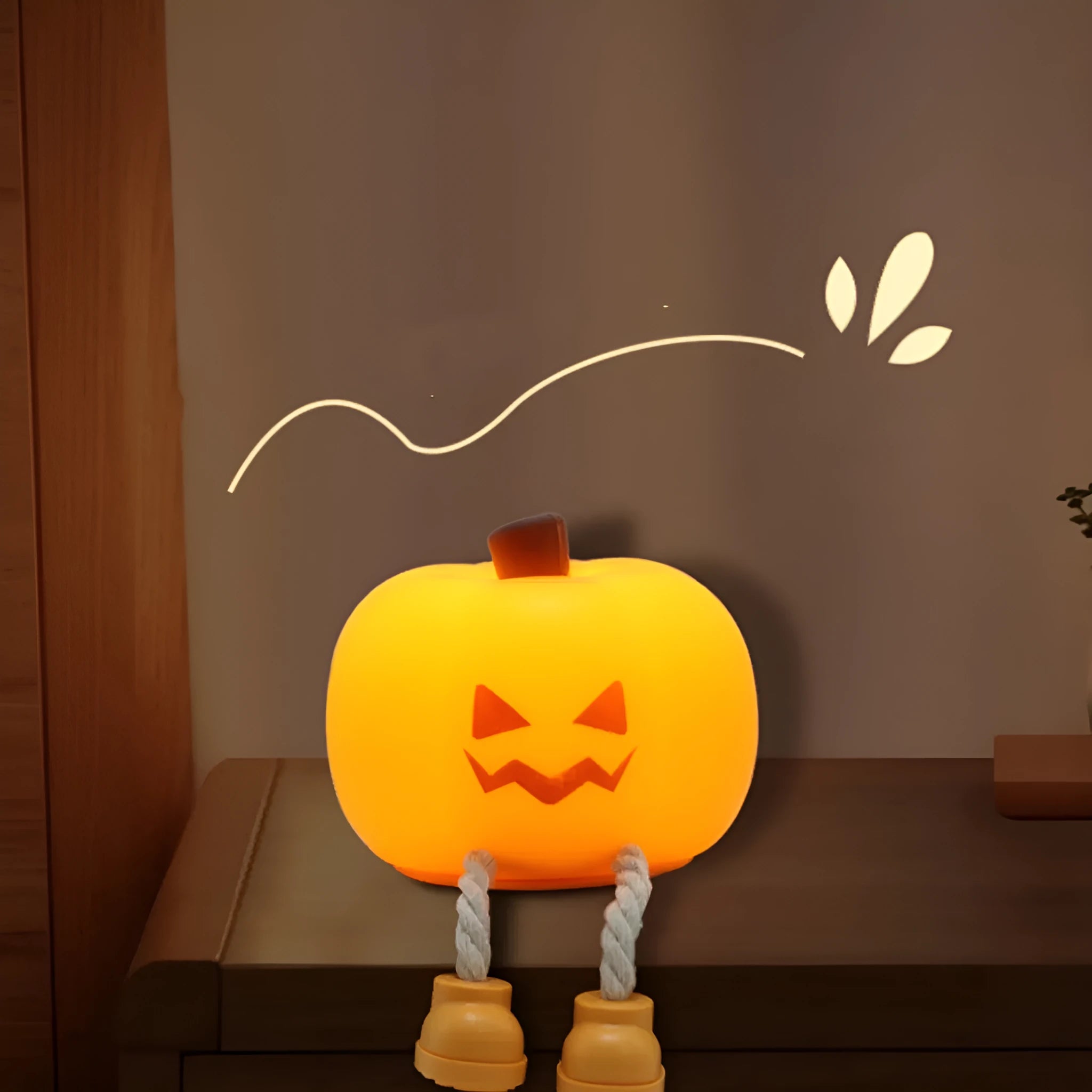 Halloween creative racket atmosphere pumpkin lamp night light with geometric design and colourful glow