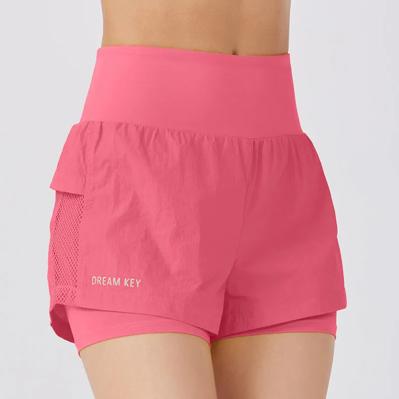 Women's cotton blend loose casual sports shorts in five colour options including Klein blue and rose pink