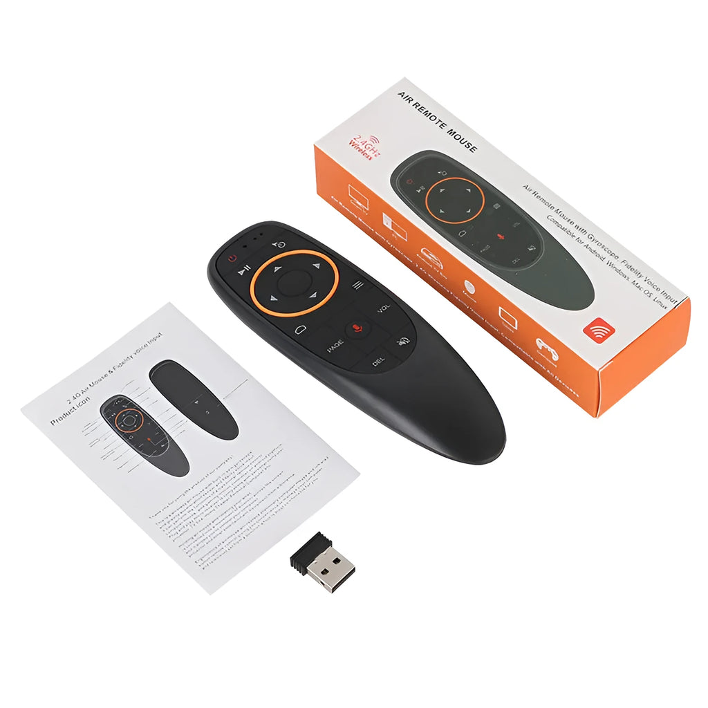 G10 G10S intelligent voice remote control with plastic shell and silicone buttons, showing three model variants.
