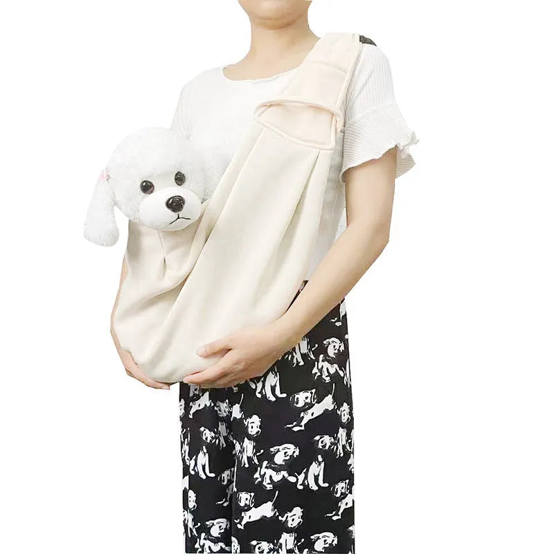Soft polyester pet bag with adjustable shoulder strap for small dogs under 7.5kg in army green colour