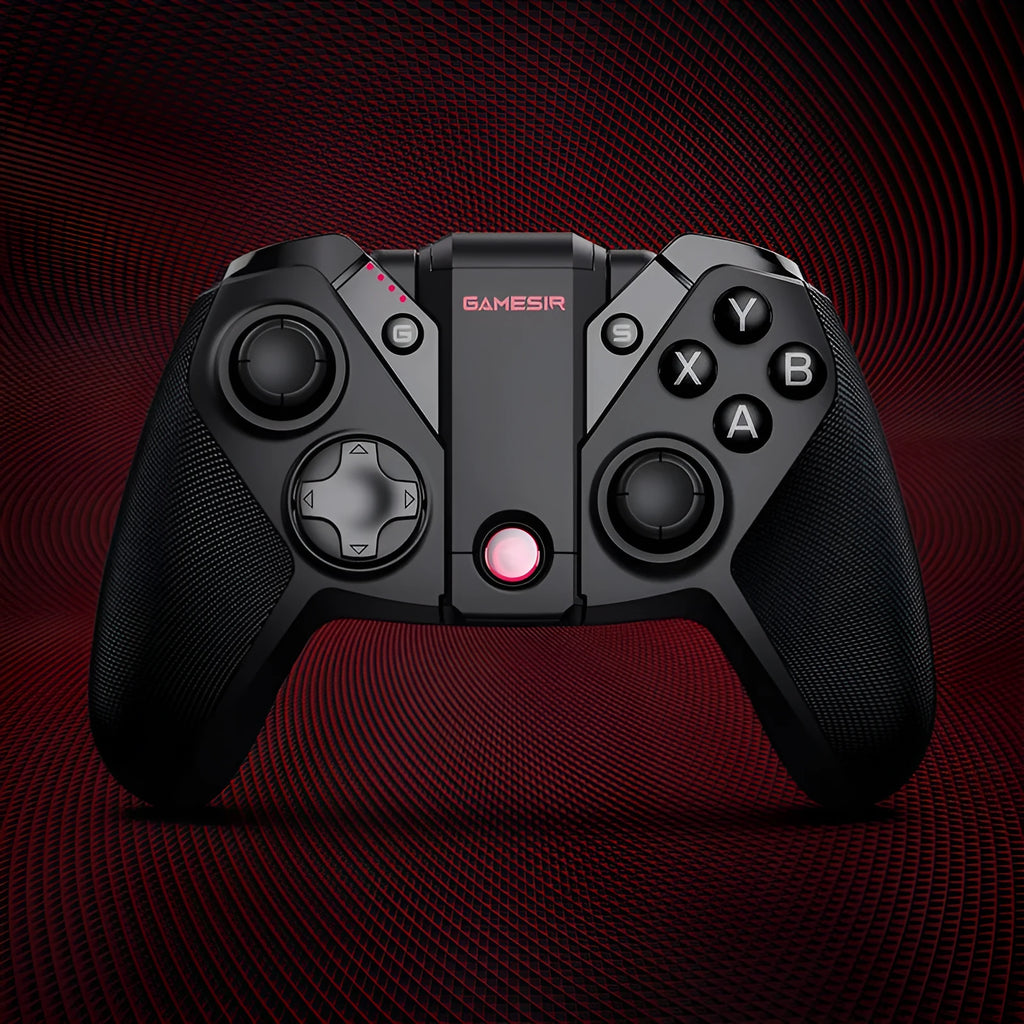 Black Gaishi USB wired game controller with Type-C cable on a dark surface.
