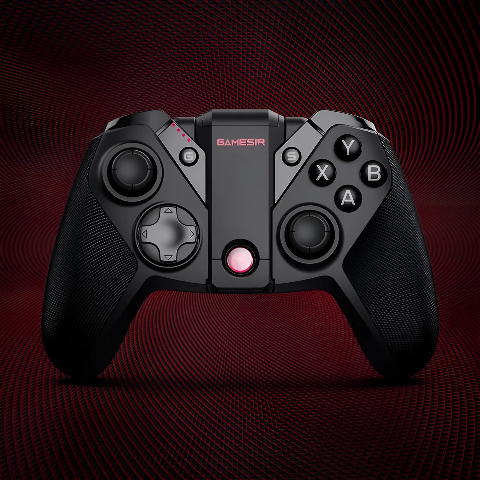 Black Gaishi USB wired game controller with Type-C cable on a dark surface.