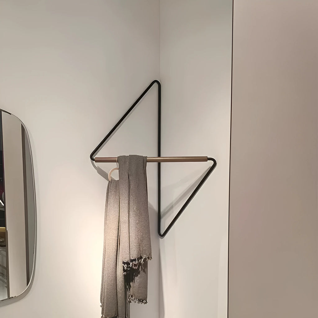 Minimalist carbon steel corner clothes hanger wall mounted storage hook small 50x40cm