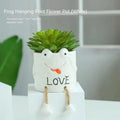 Cartoon ceramic hanging foot flowerpot for succulent plants on desktop