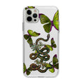 Creative butterfly snake silicone phone case for Apple iPhone, transparent and frosted finish