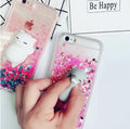 Glittery cat design phone case on an iPhone, showing bright colours and full port access.