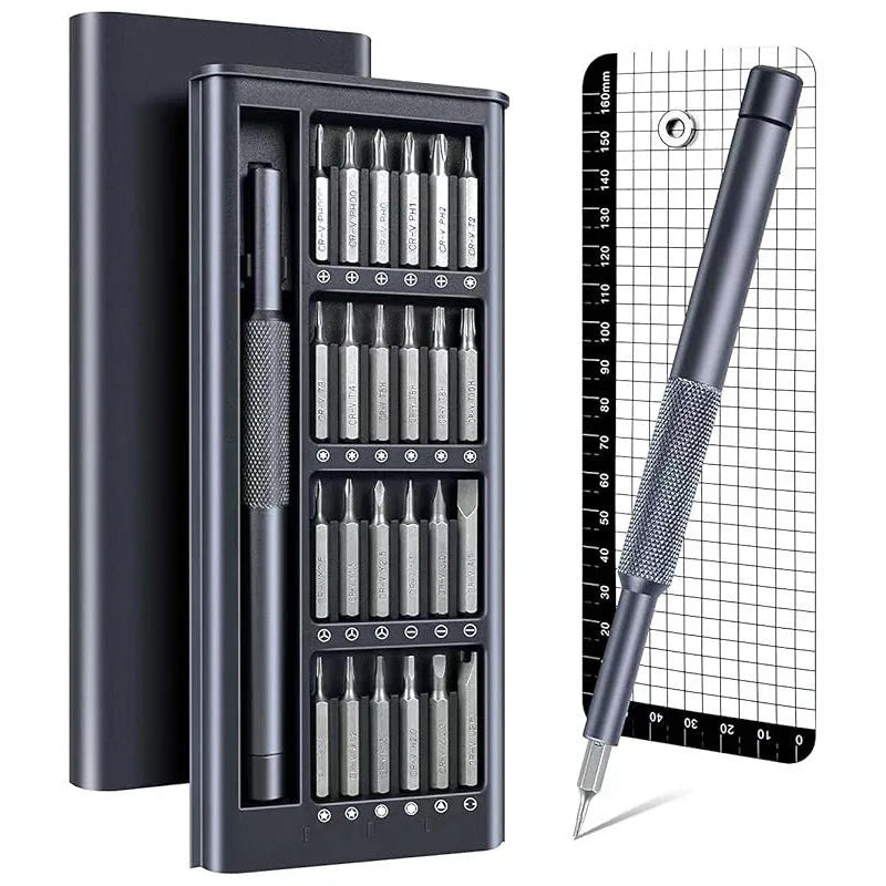 25-in-one magnetic screwdriver set with chrome vanadium steel bits and knurled ABS handle
