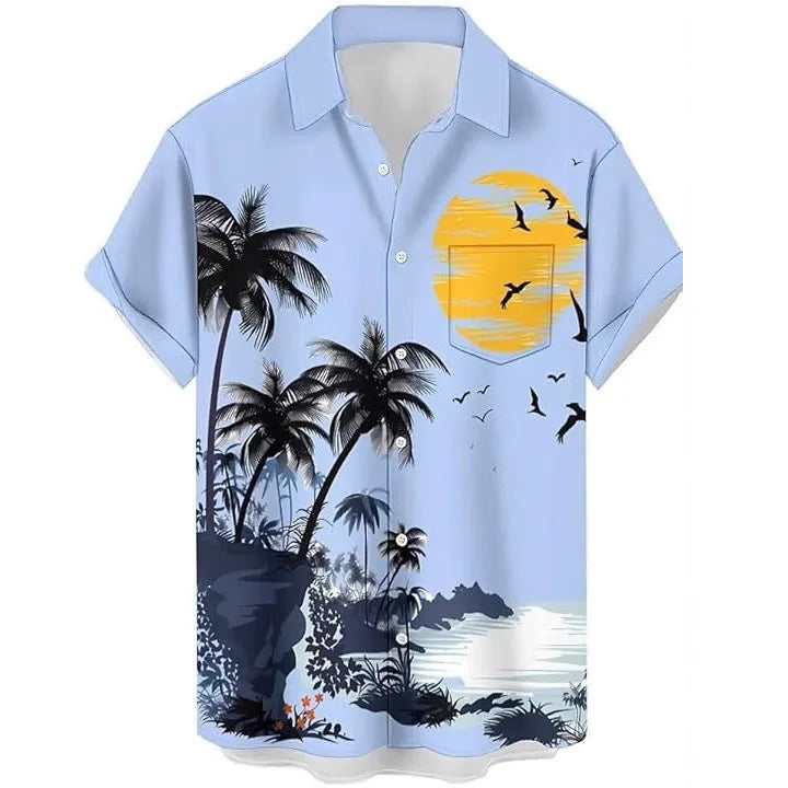 Men's short sleeve camouflage slim fit shirt in polyester fibre, front view, available in multiple colours