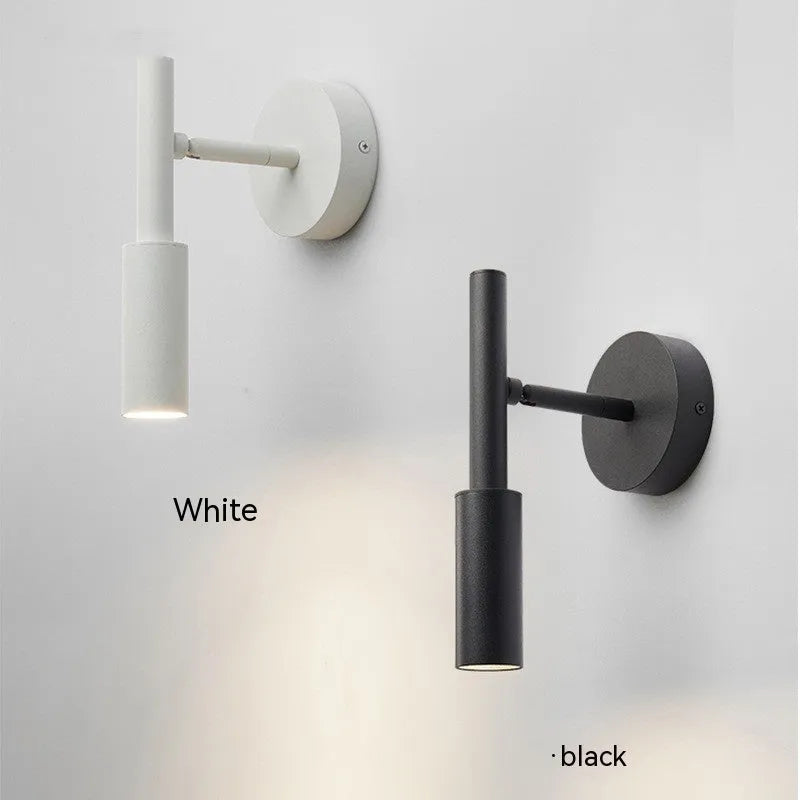 Modern wrought iron wall lamp in black or white with three light colour options