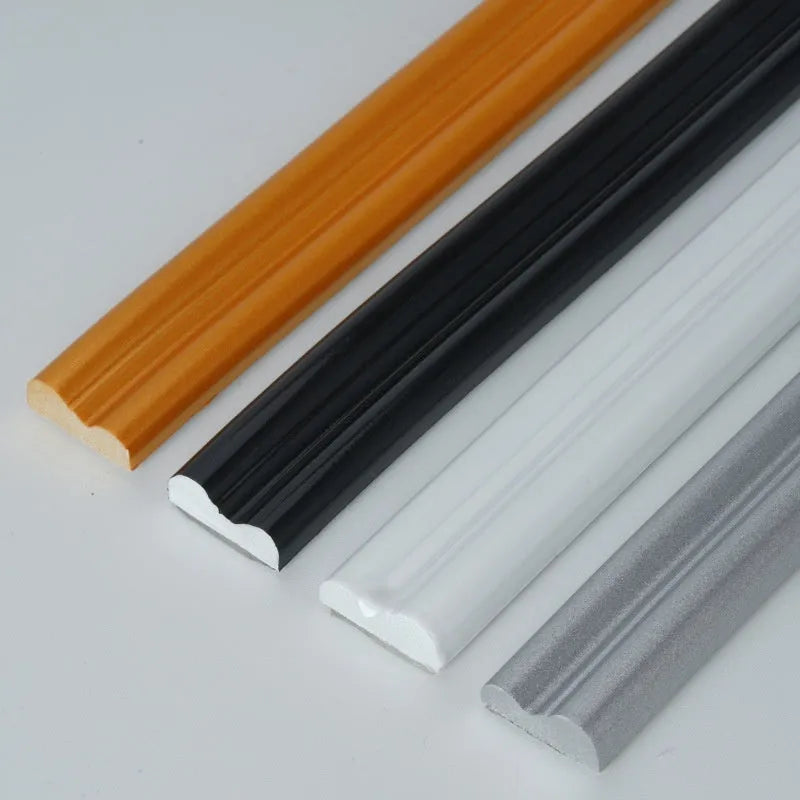 Flexible background wall shaping frame PVC self-adhesive edge banding flat trim in black