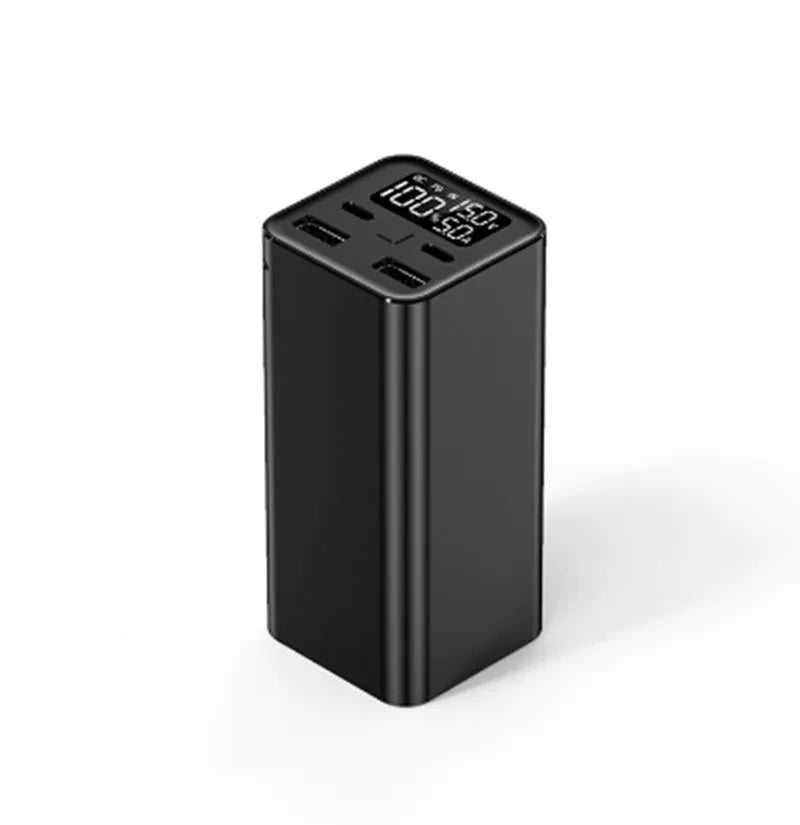 65W metal power bank for laptop charging with 20000mAh capacity in black, blue or grey colours