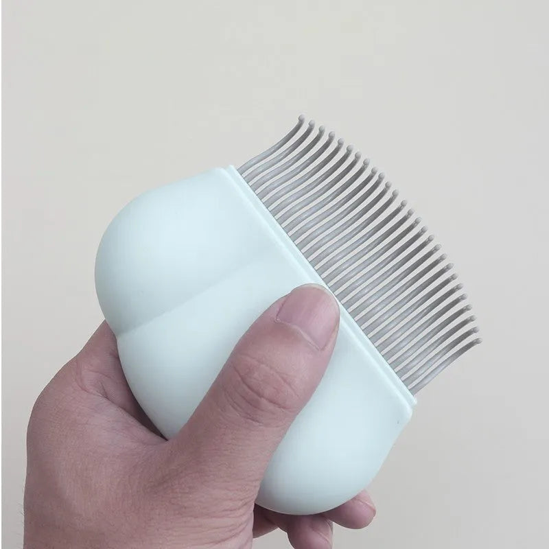 Paw Soft deshedding and matted fur remover brush for cats and dogs in blue, pink or white.