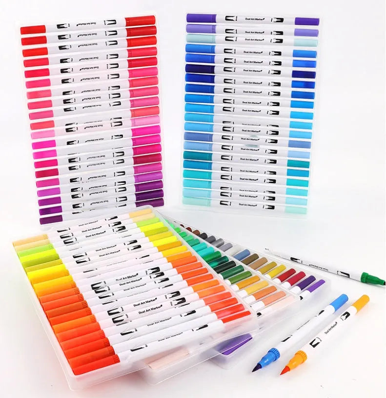 Watercolour pen set with multiple colour options for painting and drawing