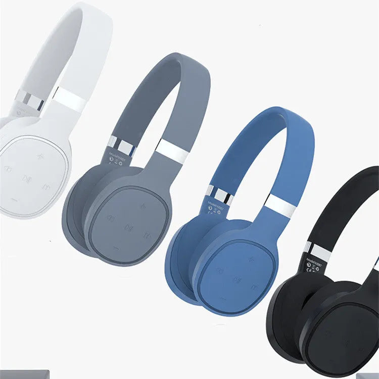 Wireless Bluetooth headphones in black, blue, grey, and white colours with 40mm speakers