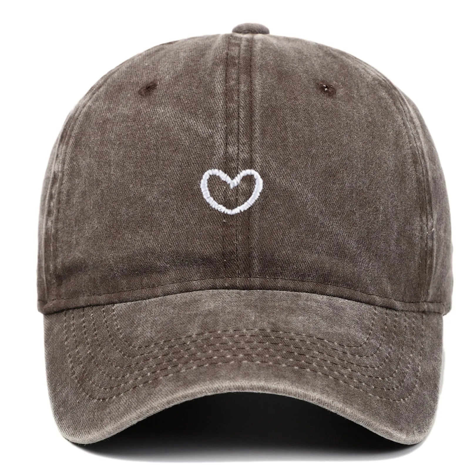 Adjustable retro-style cotton baseball cap with embroidered detailing, shown in a selection of colours.