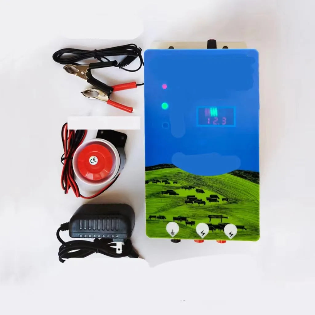 Pasture electronic host high voltage pulse breeding grid fence system with animal husbandry alarm and charger