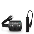 Black smartphone screen mirroring dongle with USB and HDMI connectors for 1080p display output